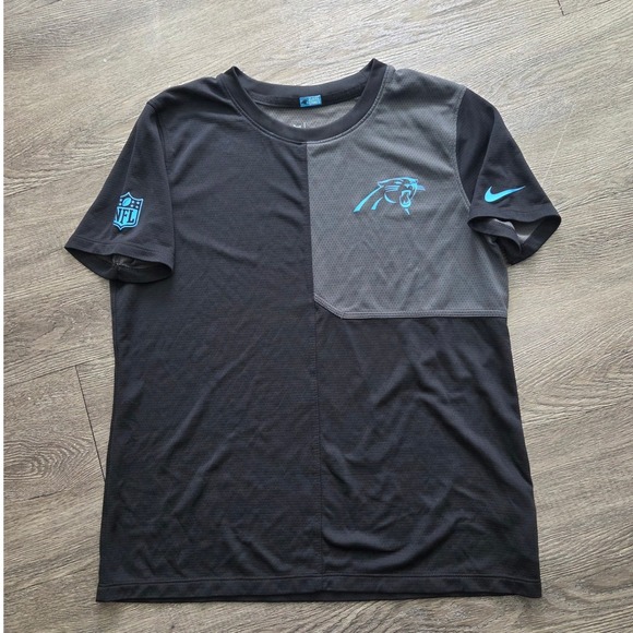 Nike Tops - Nike Carolina Panthers NFL T-Shirt Women Medium Black Grey Dri-FIT Logo